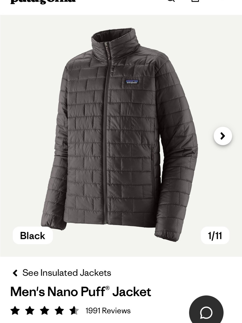 Patagonia L Black Men's Nano Puff Puffer Jacket